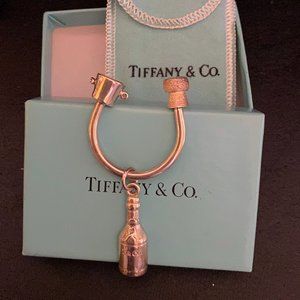 VINTAGE NIB TIFFANY & CO. 925 CHAMPAGNE KEYRING